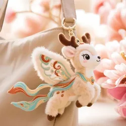 Llavero Dunhuang con colgante de gato volador y ciervo