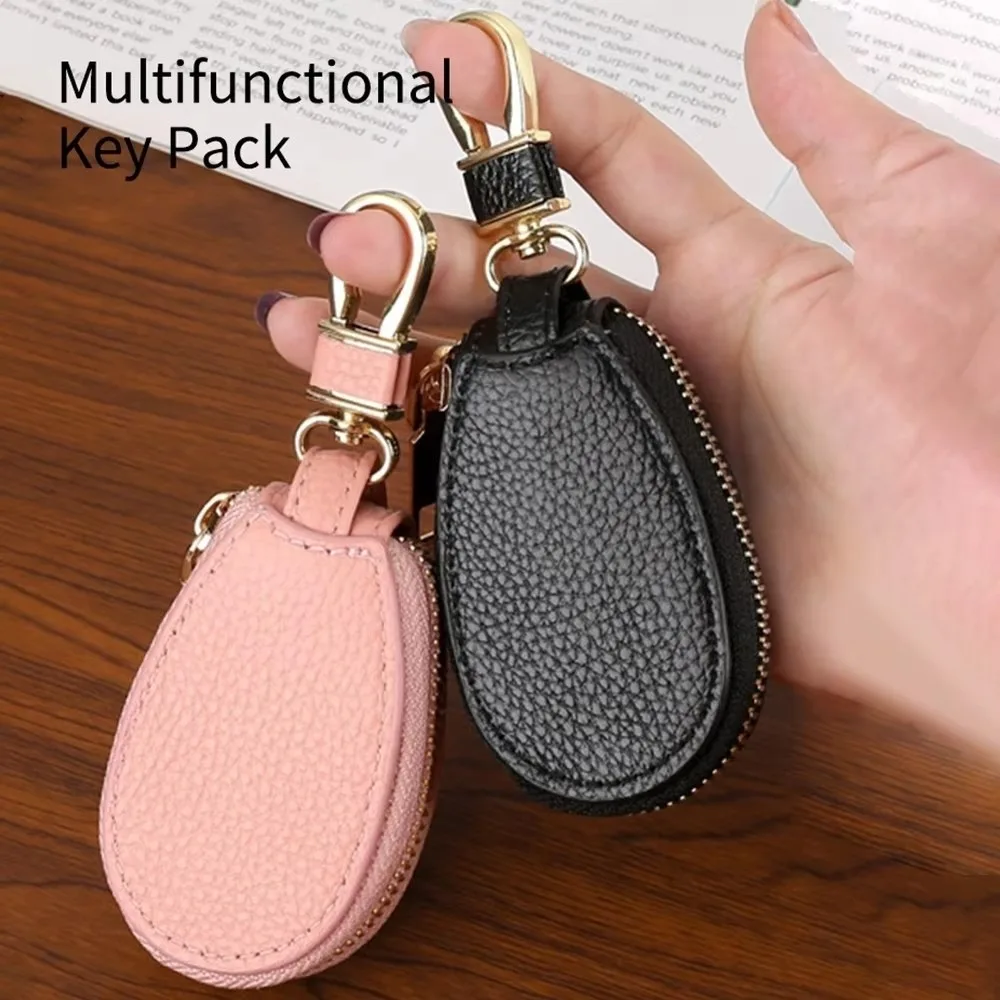 Funda para llaves de coche en cuero con cremallera, unisex - imagen 4