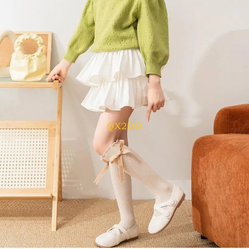 Calcetines hasta la rodilla con lazo y cubre-bota para bebé - imagen 4