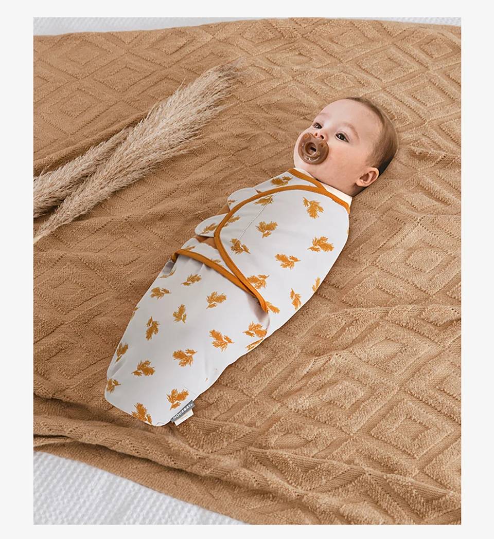 Saco de dormir bebé recién nacido algodón 1 capa estampado trigo