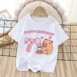Capibara Camisetas infantiles anime con dibujos para niños 4-9 años
