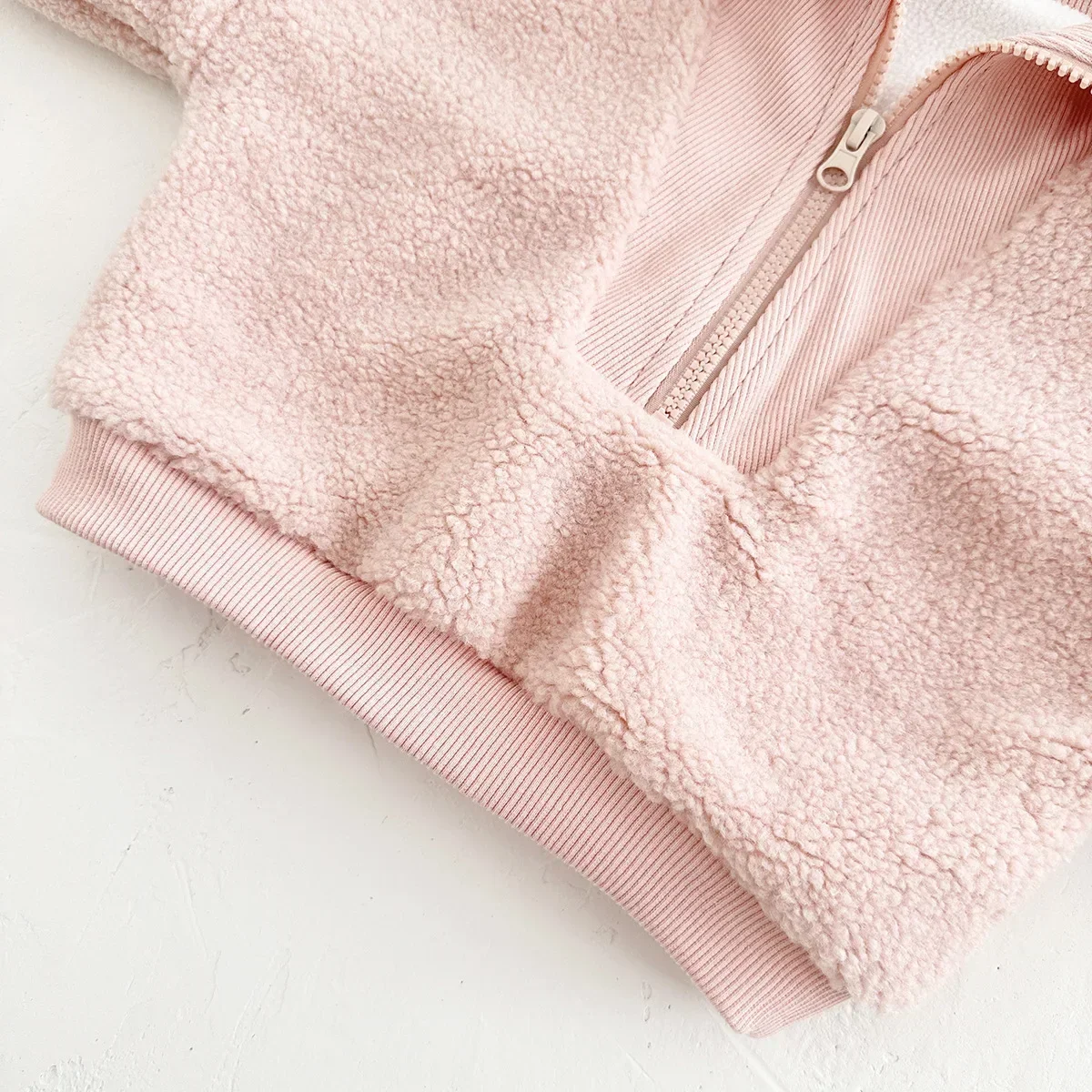 Sudadera con capucha de lana y cuello simulado para bebé - imagen 5