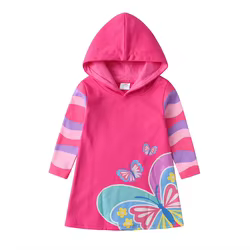 DXTON conjunto infantil de algodón con sudadera y vestido mariposa