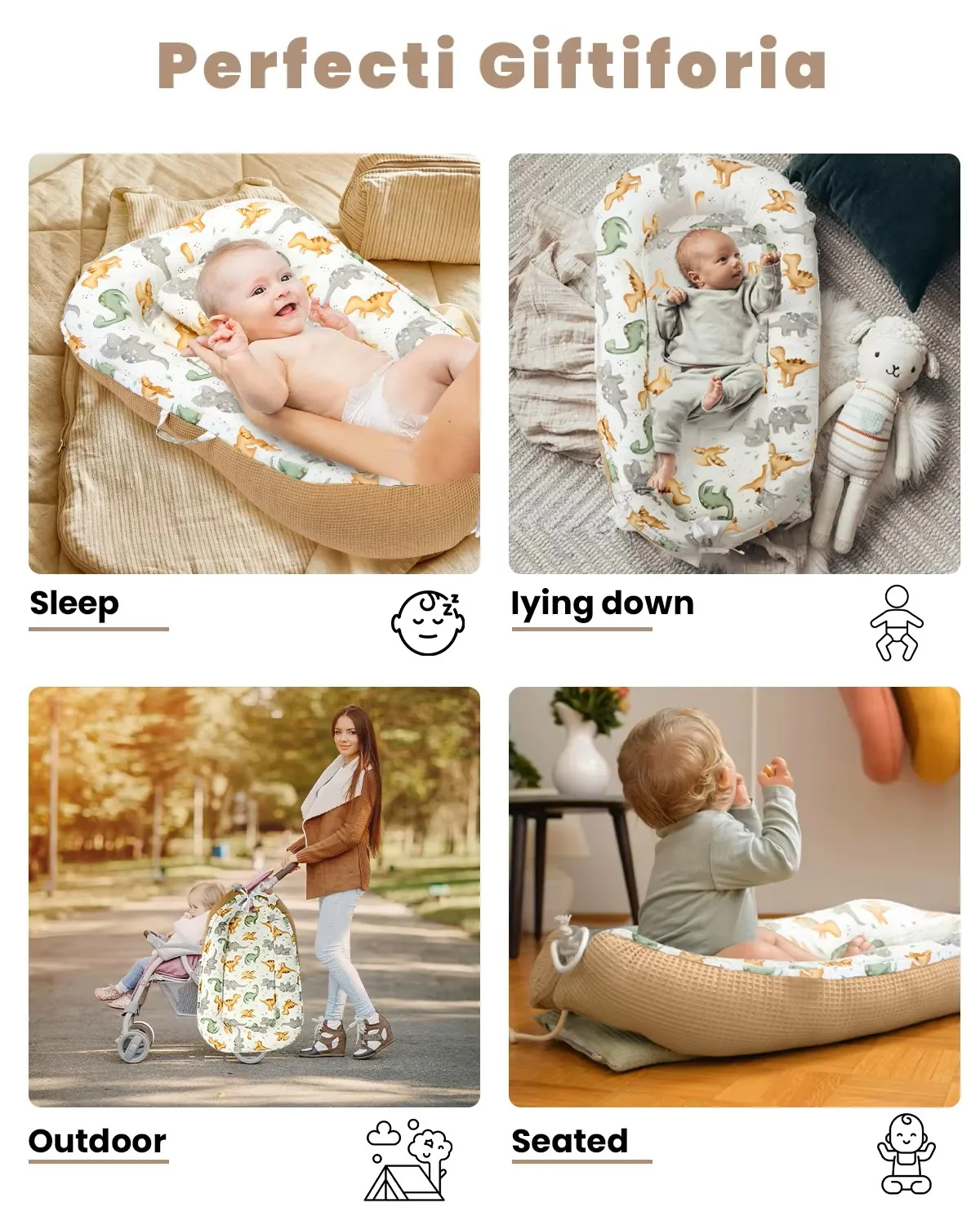 Ubravoo Baby nido para bebé de algodón extraíble para recién nacidos - imagen 5