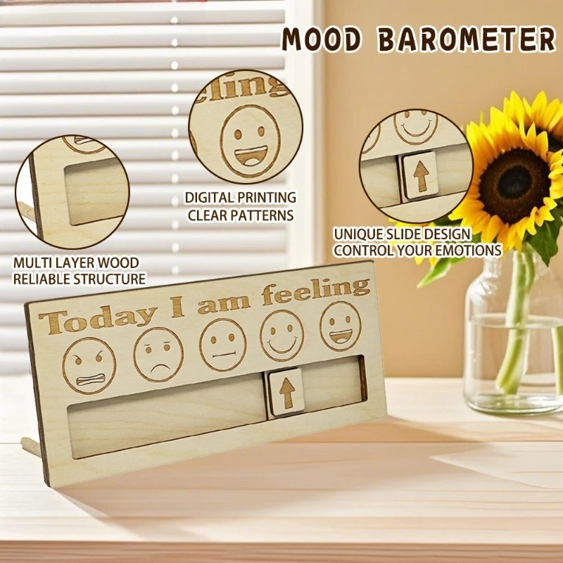 Barómetro de madera para el estado de ánimo infantil, decorativo - imagen 2