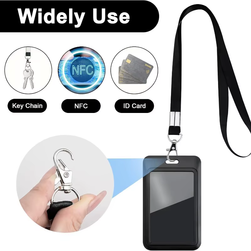 Portatarjetas con cordón negro para identificación y carnet - imagen 5