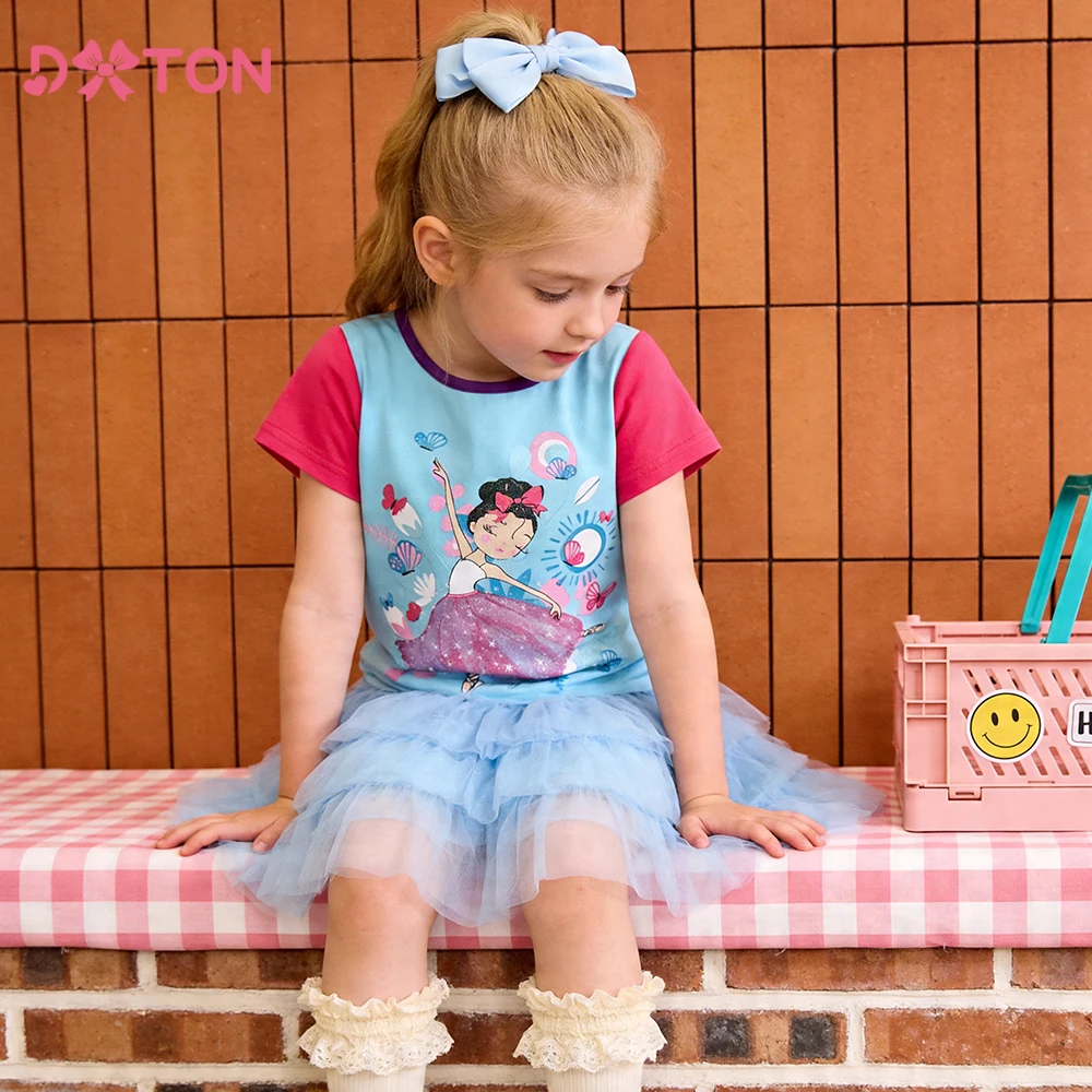 DXTON camiseta manga corta niña algodón mariposa elfo bailando - imagen 2