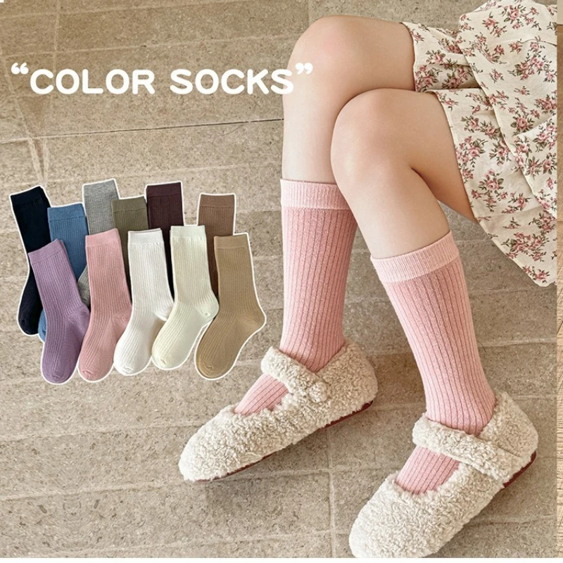 Calcetines altos retro para niñas de estilo japonés, cálidos y cómodos - imagen 3