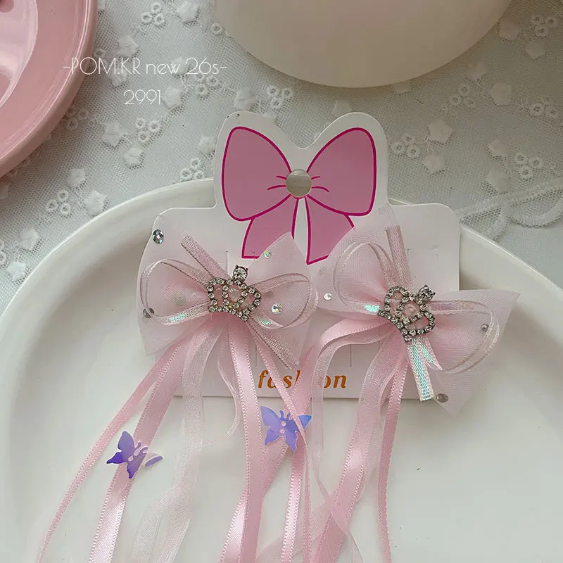 Pinzas de pelo con lazo estrella para niña - Color rosa - imagen 2