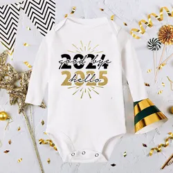 Body bebé Hello 2025 de manga larga para Año Nuevo