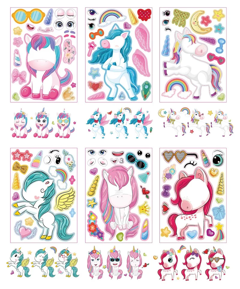 Pegatinas unicornio – hoja 2