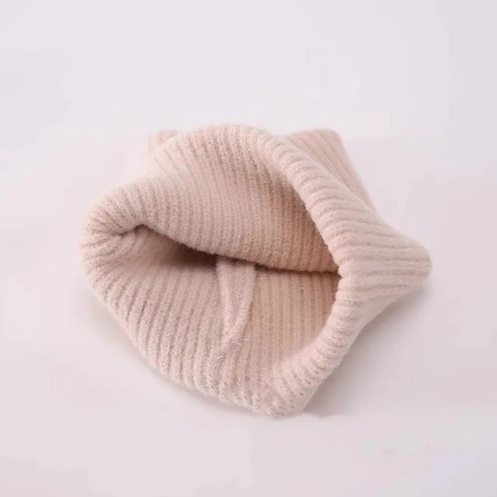 Gorro de punto para invierno, color sólido, cálido con letras