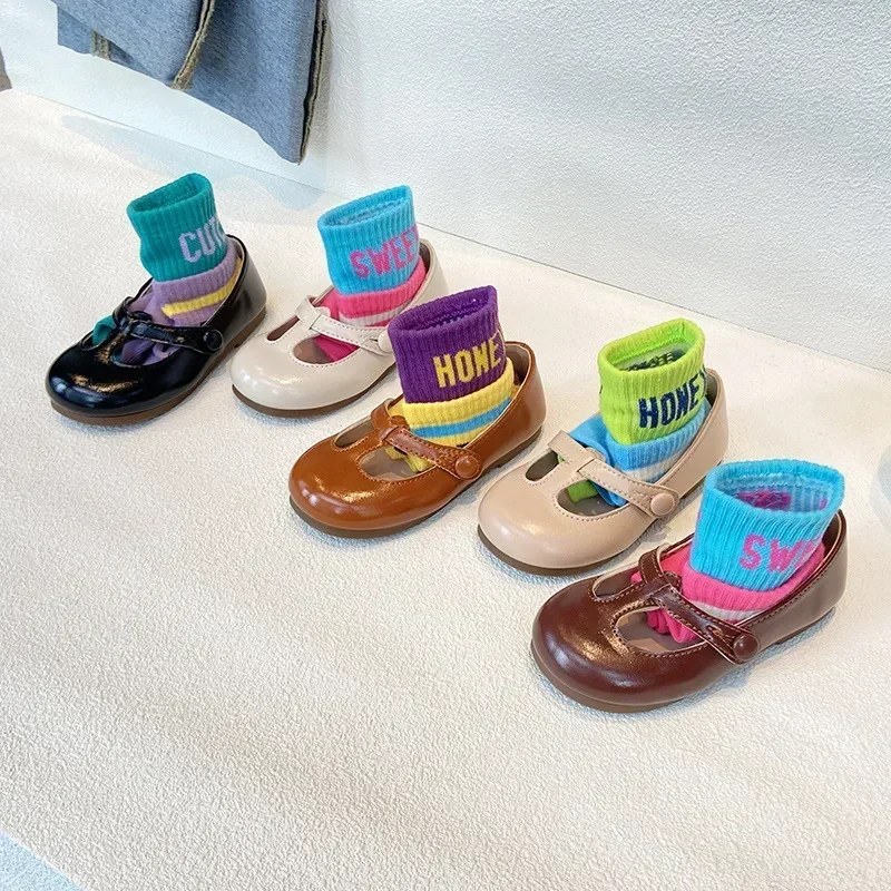 Zapatos de cuero infantiles informales con cordones - imagen 2