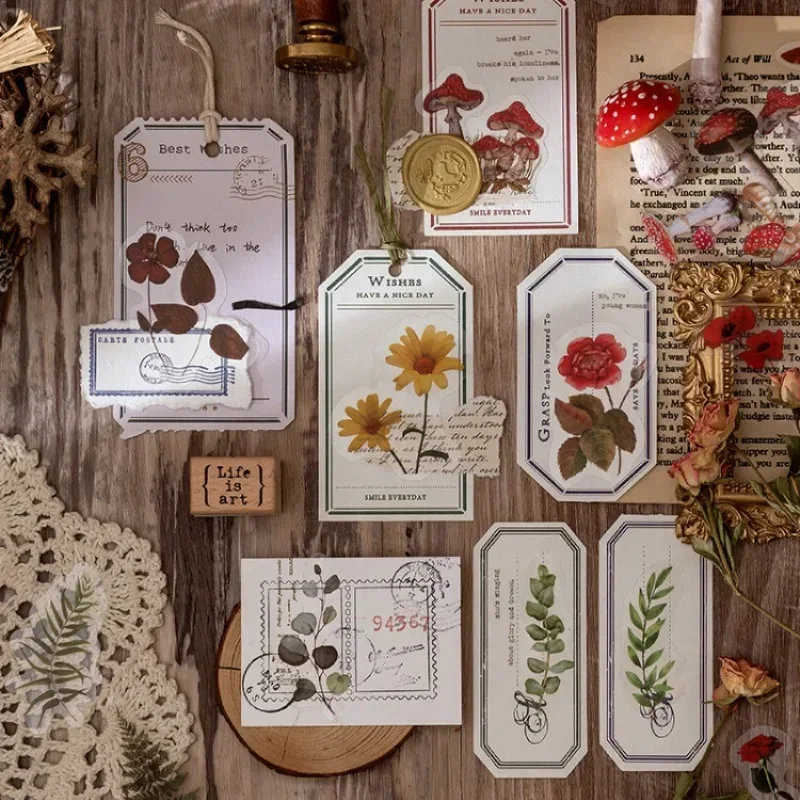 Pegatinas decorativas de flores y plantas – Estilo retro para manualidades - imagen 2