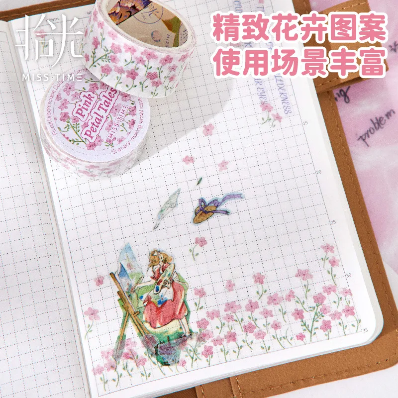 Cintas adhesivas decorativas flores estilo japonés para scrapbooking - imagen 4