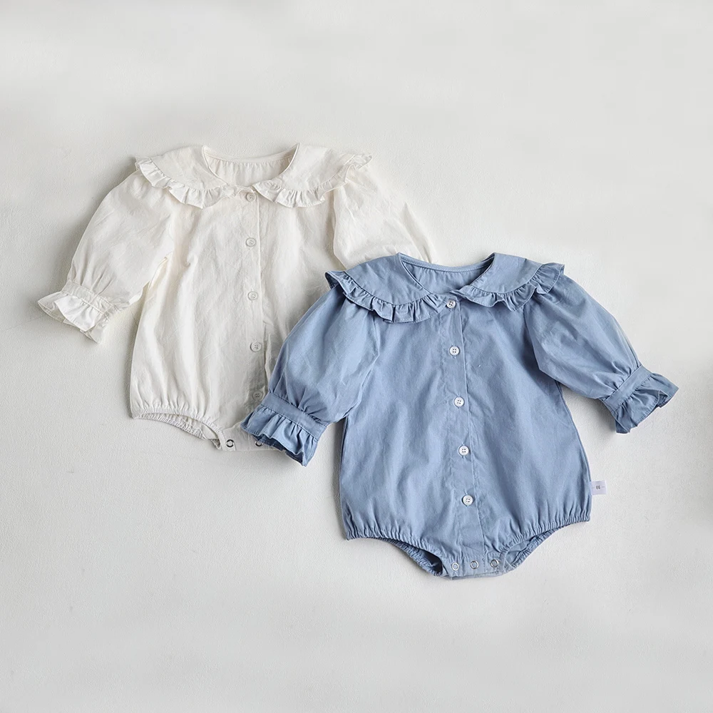 Milangel Body con volantes para niña – Cuello Peter Pan - imagen 4