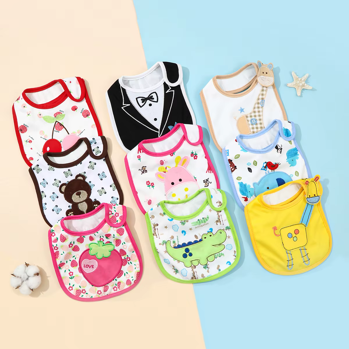 Set de baberos con estilo unisex