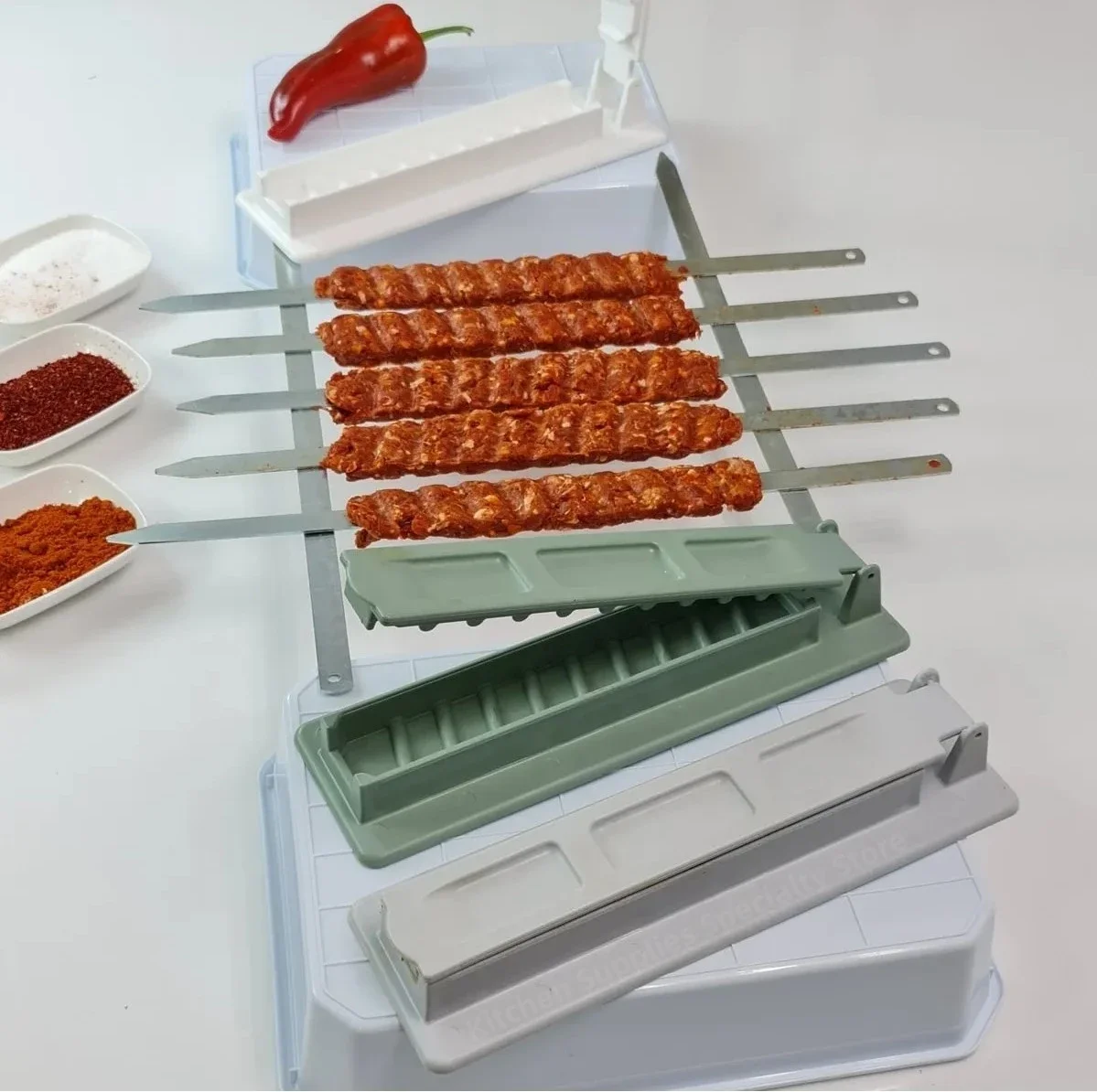 Prensa de kebab y brochetas reutilizable para barbacoa - imagen 4