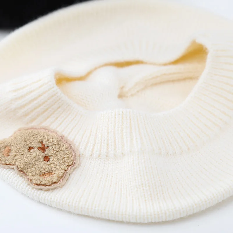 Gorro de lana para bebé con oso, cálido de invierno - imagen 2