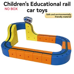 Tren magnético en bloques con pista de gravedad, montaje educativo