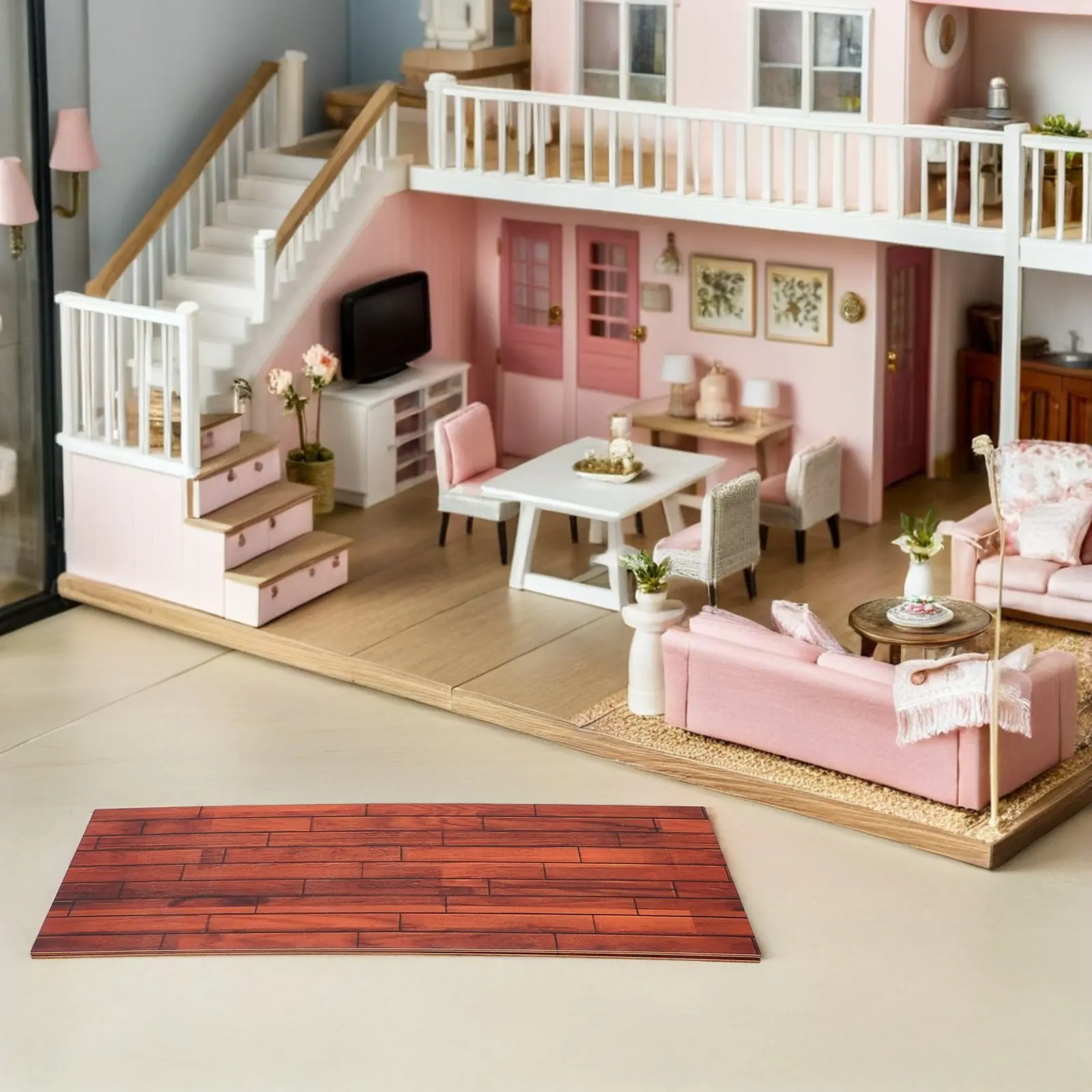 Tablones de madera para casa de muñecas resistentes hechos a mano - imagen 3