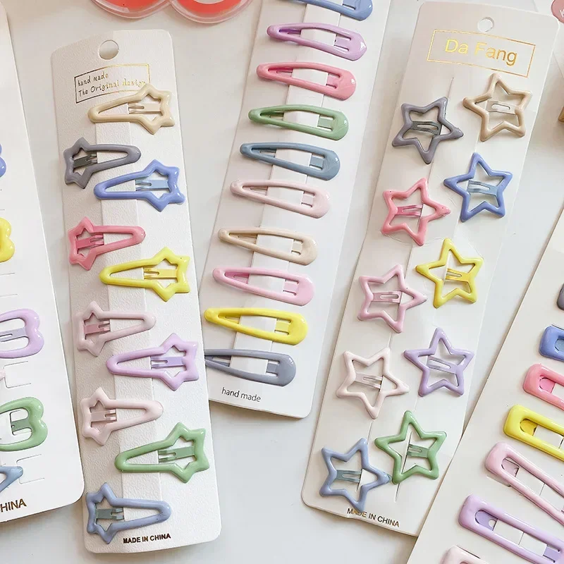 Horquillas bebé clips laterales corazón estrellas geométricas - imagen 4