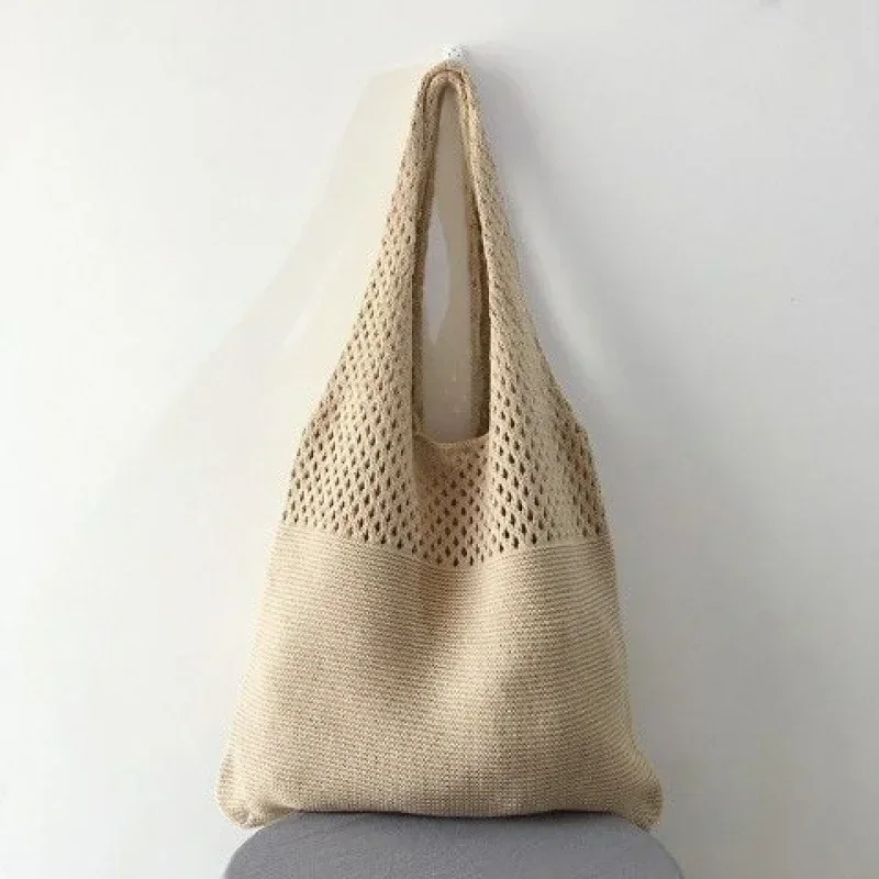 Bolso playero tejido de hombro para niña con gran capacidad - imagen 5