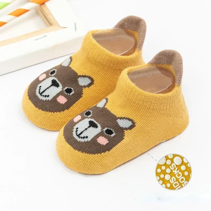 Calcetines antideslizantes bebé suela goma estampado letras animales - imagen 4