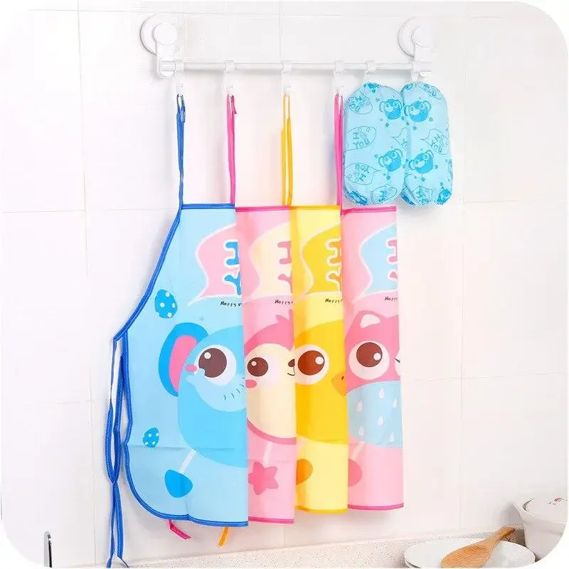 Delantal infantil impermeable con manga para cocina y repostería