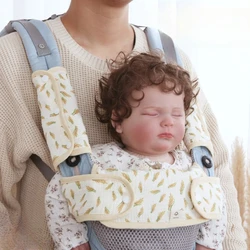 Babero de algodón gasa multicapa con cubre hombros ajustable para bebé