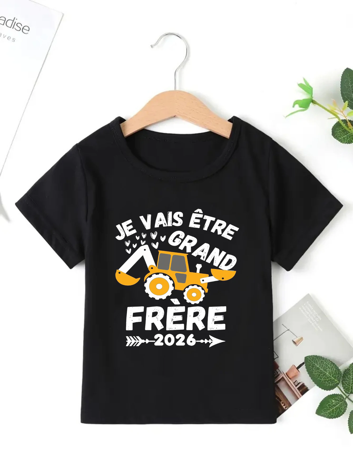 Camiseta francesa niño hermano mayor para anunciar embarazo con camión - imagen 2