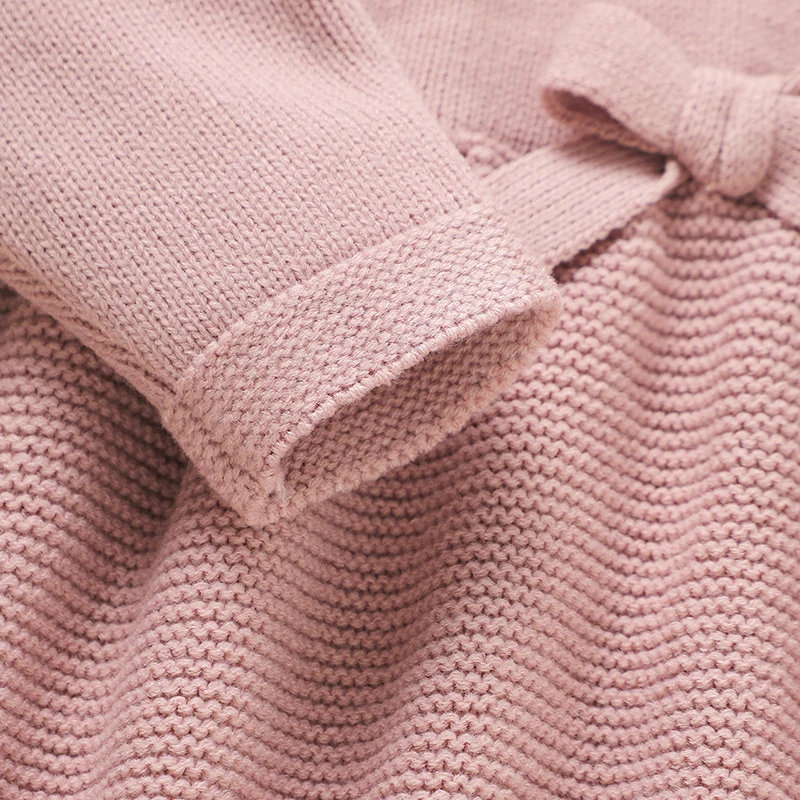 Vestido A rosa cuello tortuga manga larga plisada para niña - imagen 3