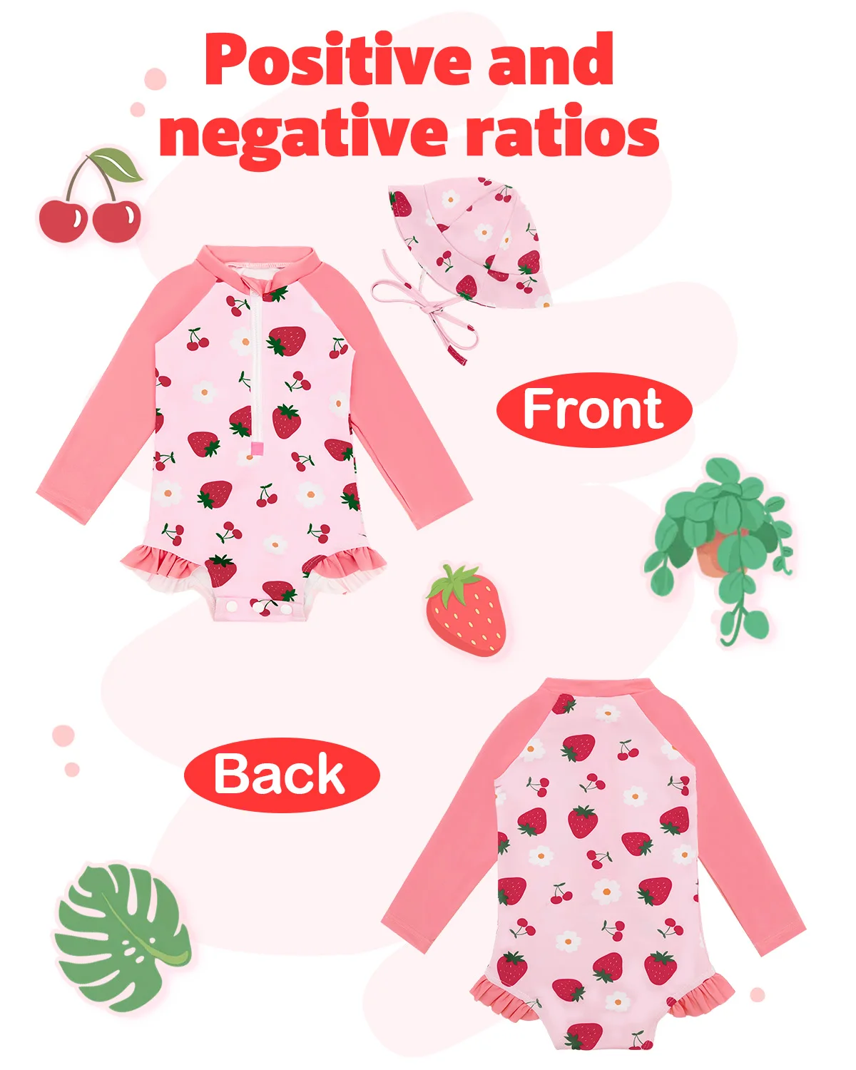 Traje de baño niña ALVABABY manga larga con protección solar UPF - imagen 2