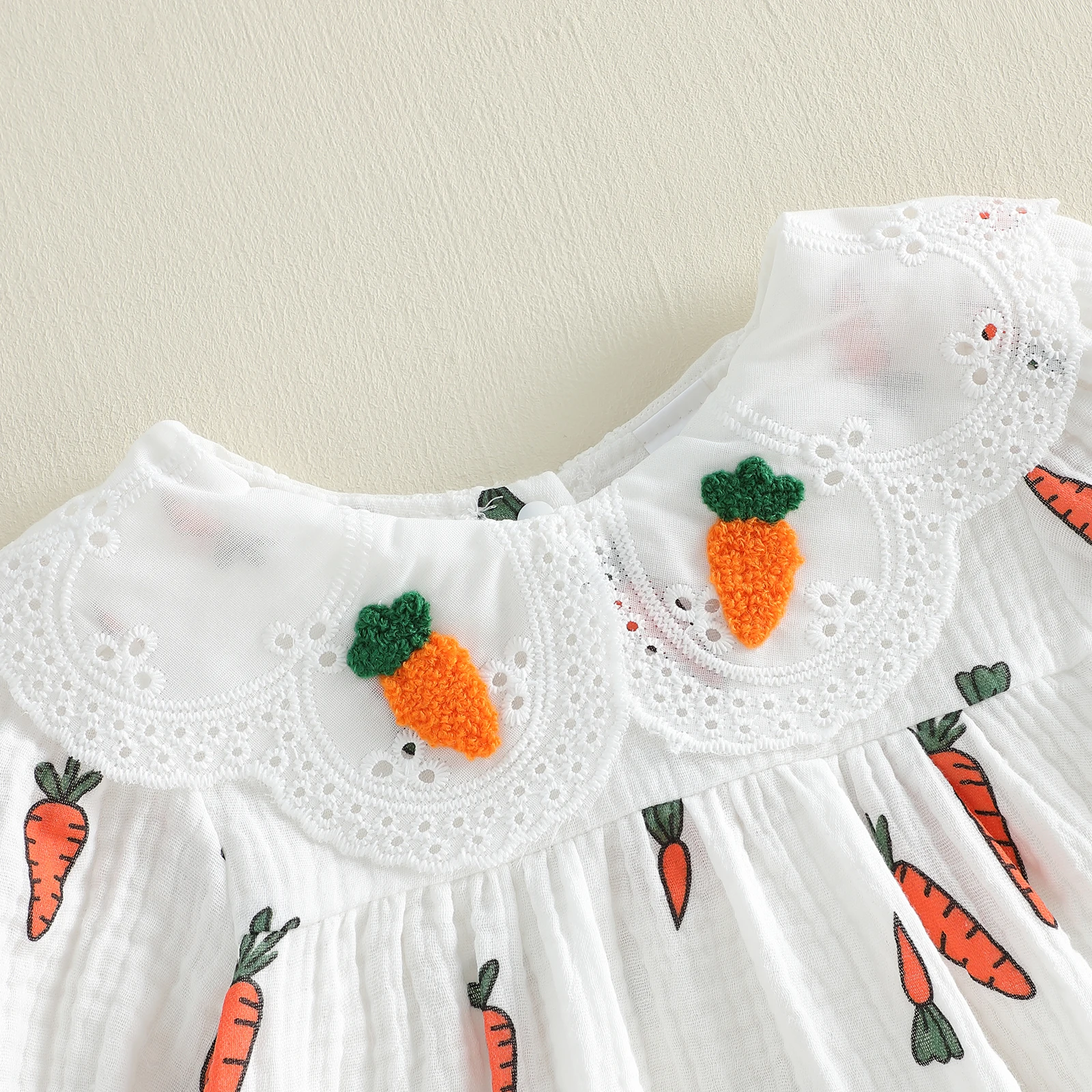 Pelele para bebé niña de Pascua en algodón con estampado zanahoria - imagen 5