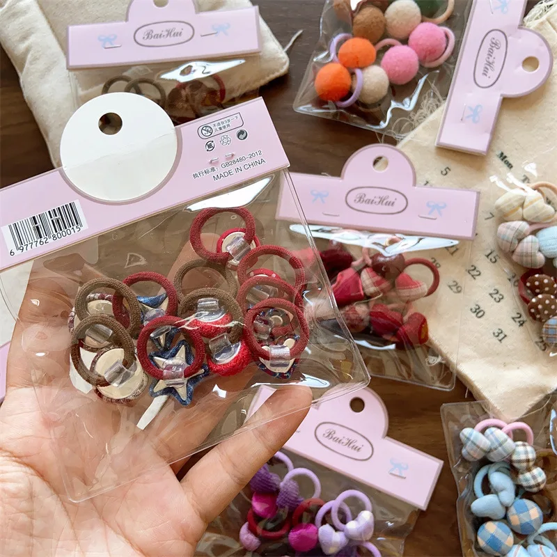 Bandas elásticas para el pelo con botones y lazos a cuadros niñas - imagen 4
