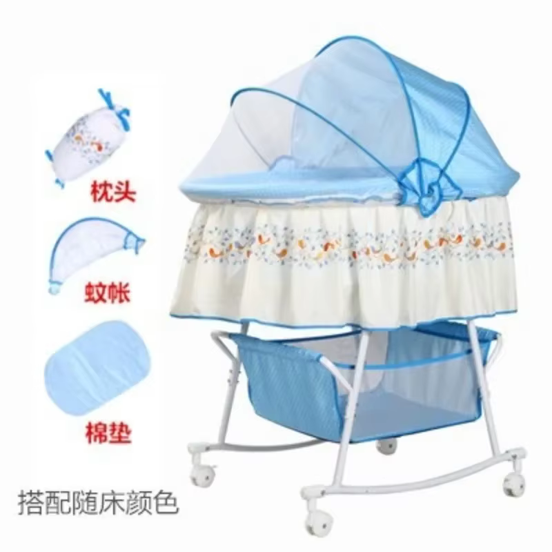 Cama mecedora para bebé con mosquitera multifuncional y relajante - imagen 3