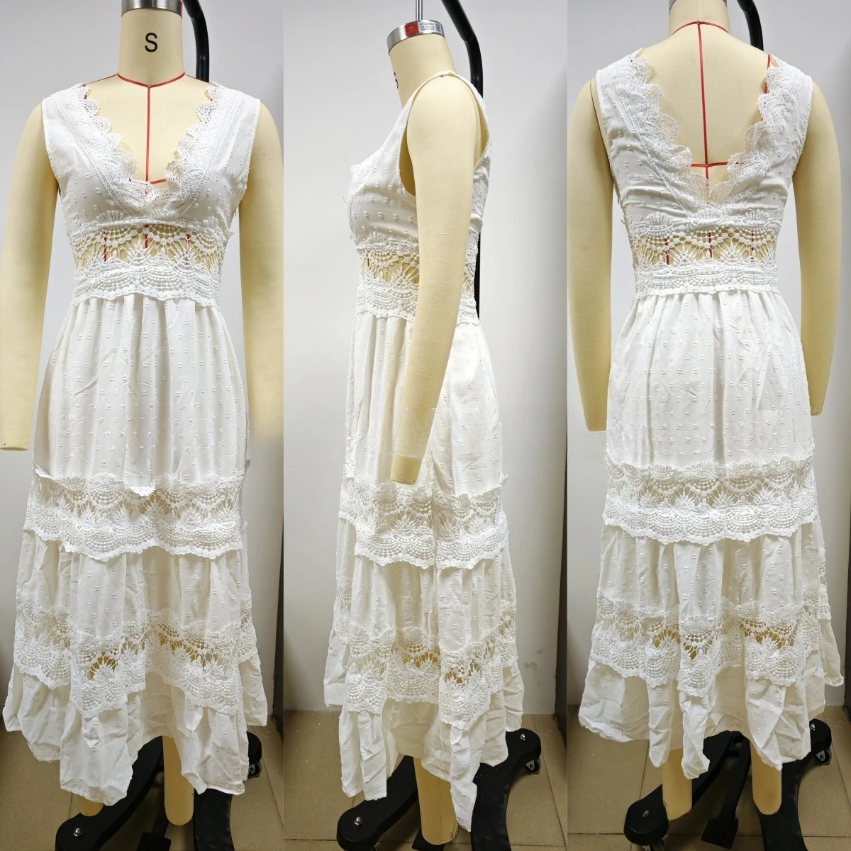 Vista del vestido de verano blanco