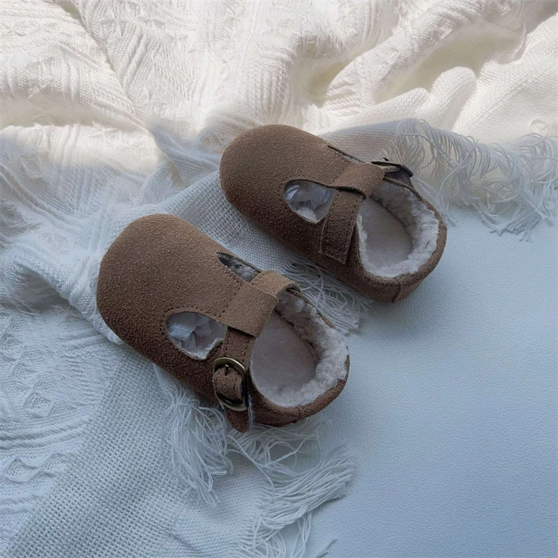 Zapatos de bebé para primeros pasos de felpa cálida, suela blanda - imagen 2