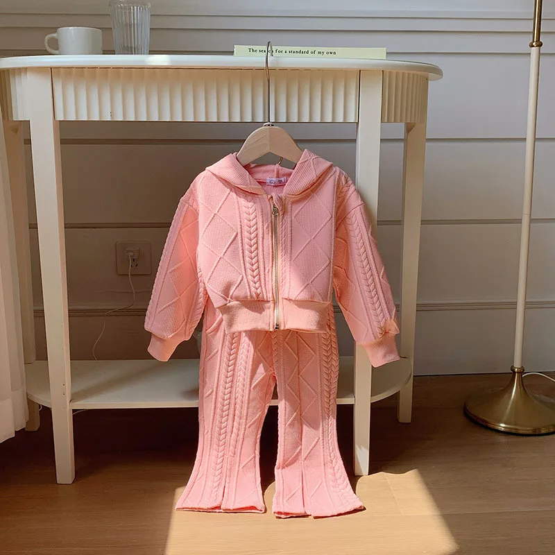 Conjunto invierno niña en algodón con abrigo de capucha y pants - imagen 5
