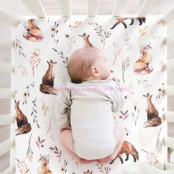 Sábanas bajeras estampadas de algodón suave para cuna de bebé