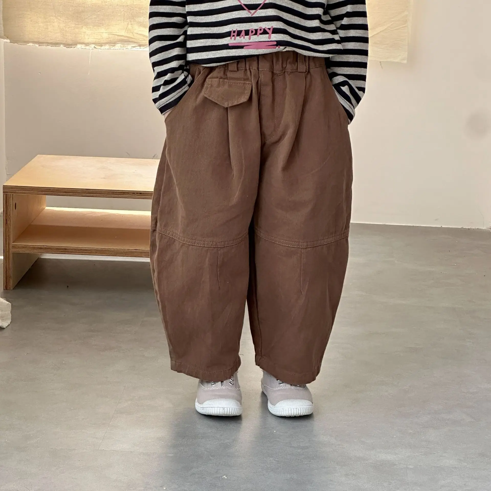 Pantalones casuales de algodón niños – Otoño, bolsillos y pierna ancha - imagen 4