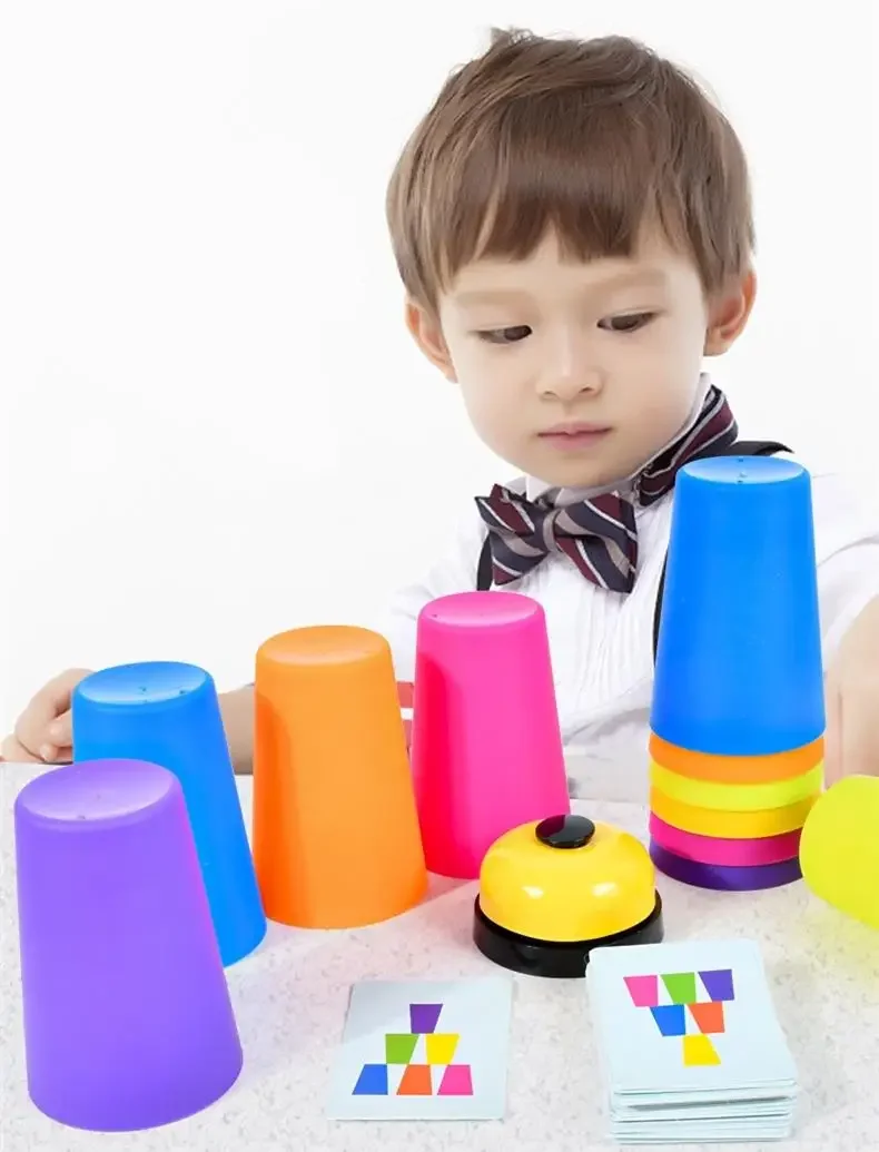 Vasos apilables Montessori con colores y lógica para niños - imagen 5