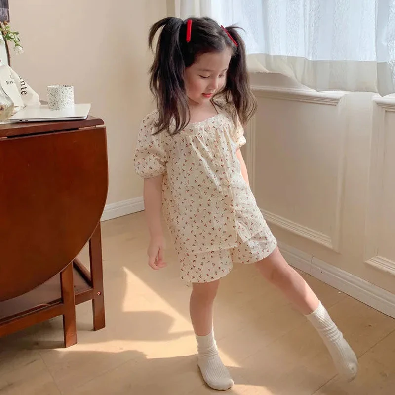Pijama verano niña conjunto manga corta con pantalón
