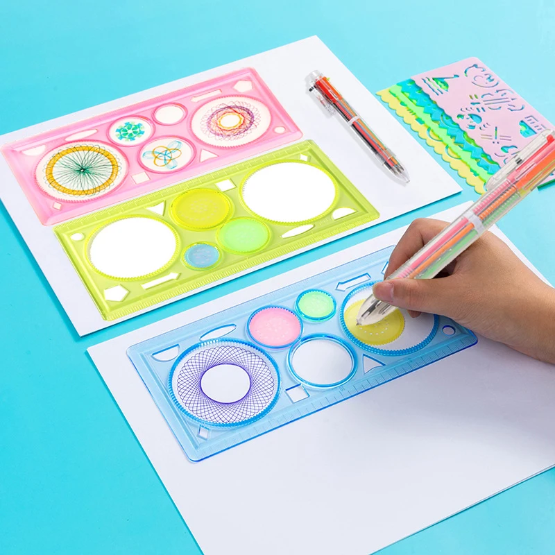 Herramientas de dibujo de espirógrafo con bolígrafo y accesorios