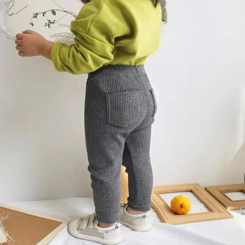 Pantalones largos lisos para niños y bebés de diario primavera otoño - imagen 2