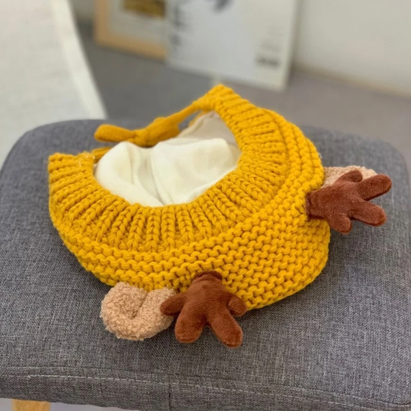Gorro de bebé con orejeras de punto reno cálido y esponjoso - imagen 4