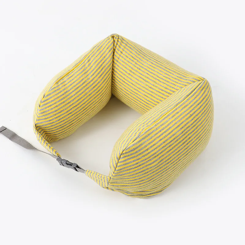 Almohada de viaje cuello en U, relleno partículas para avión y coche - imagen 2