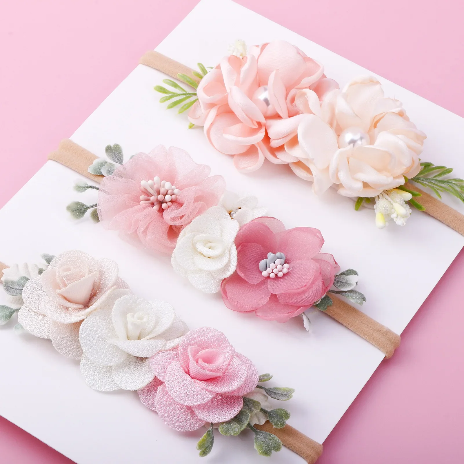 Diadema elástica con flores estilo princesa para niña - imagen 5