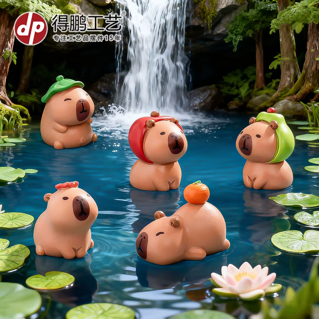 Figuras de acción capibara en miniatura para niños micropaisajes - imagen 3