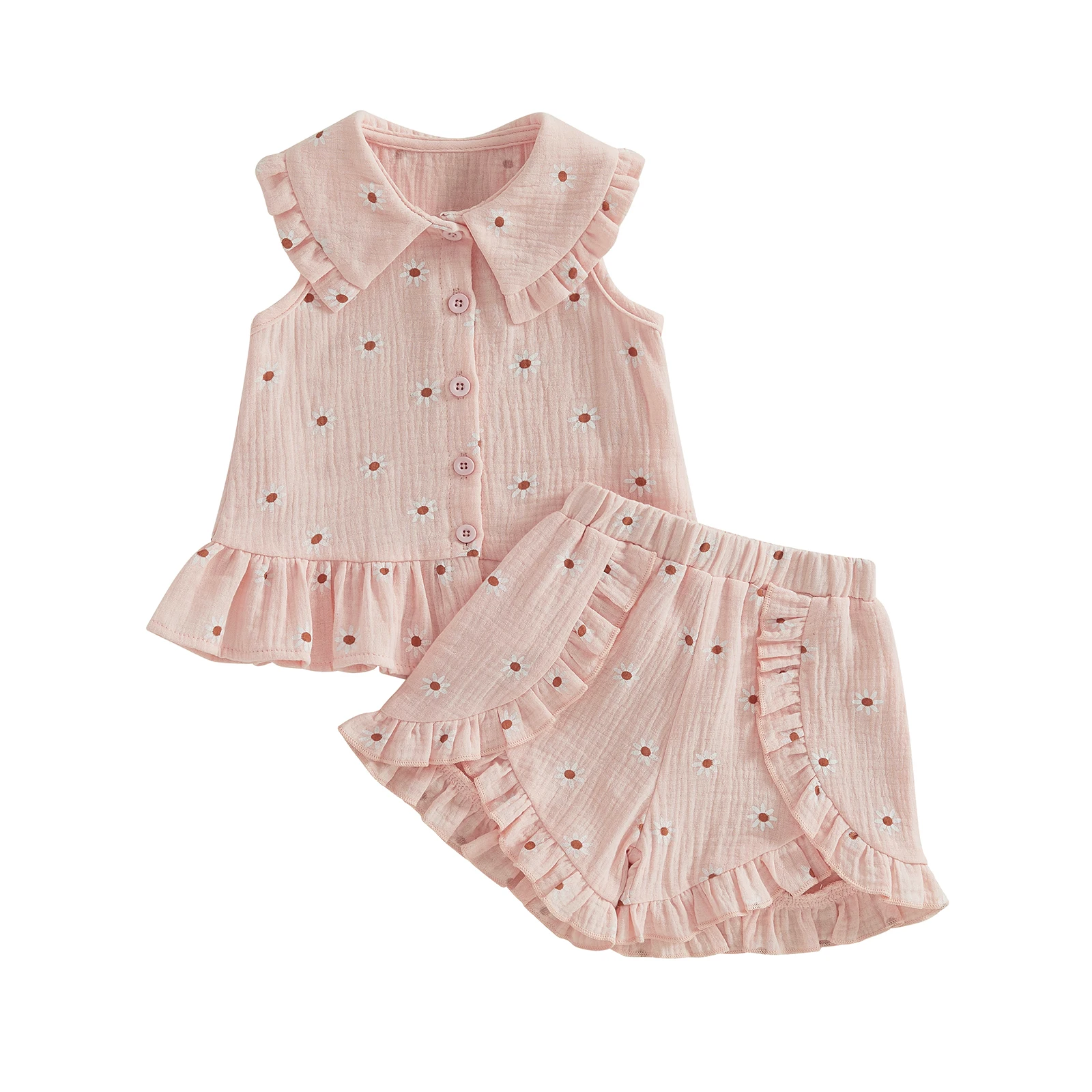 Conjunto de verano niña: camiseta sin mangas y pantalón corto floral
